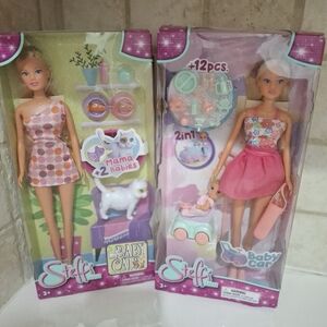Steffi Love Dolls Bundle Lot Mama Cat & Babies Mama & Baby Playset